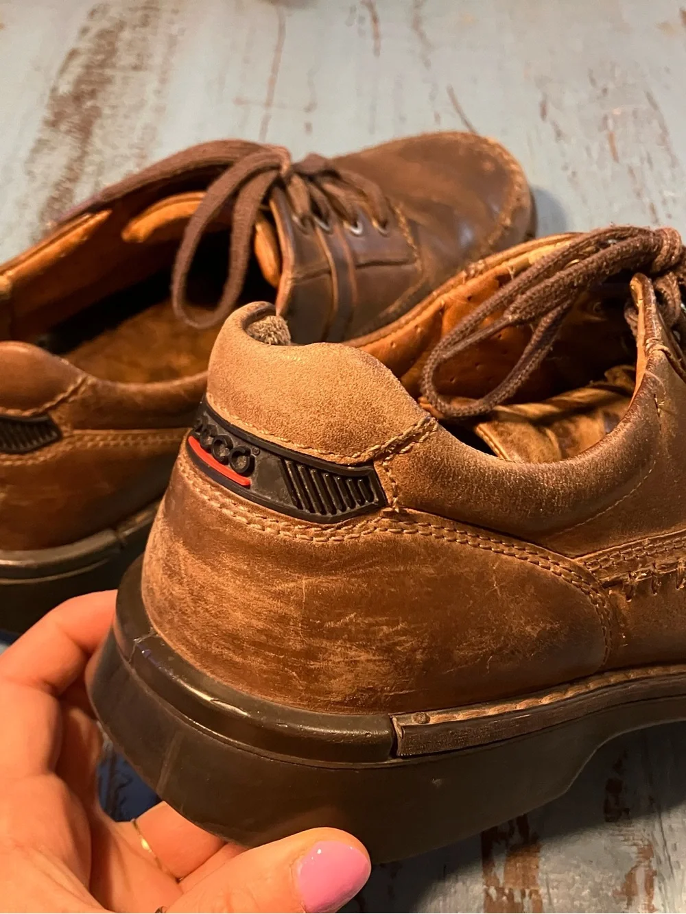 Ecco Men's Brown Leather Boat Shoes (11-11.5)